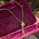 14K Yellow Gold Chain Necklace with Diamond Flower Lariat Style