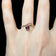 Antique 9CT Yellow Gold Oval Cut Almandine Garnet Minimalist Statement Ring Size 5.5