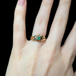 14K Yellow Gold Figure 8 / Infinity Band Emerald Ring Size 4 3/4