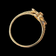10K Yellow Gold Heart and Key Rope Diamond Ring Size 5 3/4