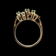 10K Circular Geometric Abstract Design Ring with Emeralds Size 6