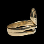 14K Yellow Gold Etched Snake Ring Size 7
