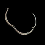 Arched Panel Link Sterling Silver Collar Necklace with Natural Aquamarine