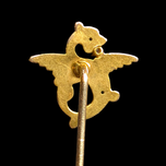Antique 14K Yellow Gold Griffin Stick Pin With Diamond Eye