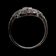 18K White Gold White Sapphire and Green Glass Art Deco Style Filigree Ring Size 3 1/4