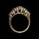14K Yellow Gold Oval Cut 5 Stone Aquamarine Ring Size 6.5