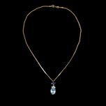 14K Gold Blue Topaz, Sapphire, and Diamond Necklace