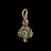 10K Yellow Gold Antique Etruscan Style & Green Quartz Doublet Orb / Sphere / Pendant / Charm / Fob