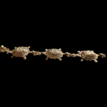 Vintage Sterling Silver Turtle Link Bracelet Mexico