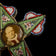 Large Antique Italian Micro Mosaic Cross Pendant - Pope Photo
