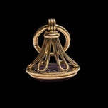 Victorian Gold Filled Open Work Purple Glass Fob