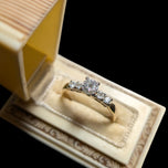 14K Yellow Gold Five Diamond Engagement Ring 0.30CT Size 5 3/4