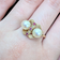 14K Ruby and Cultured Pearl Unique Setting Vintage Ring
