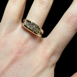 14K Yellow Gold Diamond Channel Set Band Ring Size 9 3/4