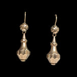9K Gold Victorian / Etruscan Revival Dangle / Drop Earrings