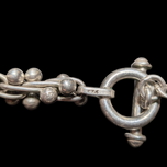 Sterling Silver "DNA" Ball Statement Necklace Toggle Clasp