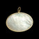 18K Yellow Gold Etched Mother of Pearl Japanese / Asian Landscape Scene Pendant