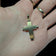 14K Yellow Gold Cross Pendant Matte & Polished Finish - Chunky!