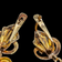 14K Yellow Gold Ornate Russian Antique Earrings