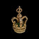 9K Yellow Gold British Royal Crown 3-D Pendant / Charm with Green Chalcedony