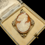 Gold Filled Right Facing Cameo Brooch Pin / Pendant