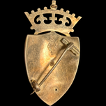 Antique 9CT Gold Victorian Era Scottish Agate / Bloodstone Pebble Brooch Coat of Arms