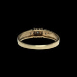 10K Yellow Gold Illusion Set Heart Flanked Diamond Ring Size 7 3/4