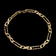 Mens 10K Yellow Gold Double Sided Etched Figaro Link Bracelet