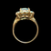 10K Yellow Gold Emerald Cut Blue Topaz Cocktail Ring Size 7 3/4