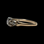 10K Yellow Gold & Platinum Art Deco 0.25CT Old Cut Diamond Engagement Ring Size 5 3/4