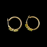14K Yellow Gold Peridot Hoop Earrings