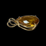14K Yellow Gold Pear Cut Natural Citrine Pendant