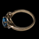 10K Yellow Gold Natural Oval Cut Blue Topaz and Diamond Ring Size 6 3/4