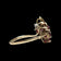 10K Yellow Gold Natural Ruby & Diamond Flower Custer Ring Size 9 1/4