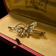 Antique 14K Yellow Gold Butterfly Brooch with Seed Pearls