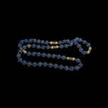 Dyed Natural Lapis Lazuli & Cultured Freshwater Pearl With 14K Gold Beads Necklace