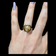 Vintage Art Deco 10K Gold and Pearl Enamelled Ring Size 6