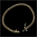 14K Yellow Gold & Diamond "S" Link Tennis Bracelet Safety Clasp