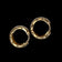 10K Yellow & White Gold Two Tone Etched Pattern Huggy Hoop Earrings by SCJ