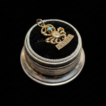 10K Yellow Gold Cancer Crab Zodiac Charm / Pendant With Turquoise