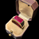 Large 10K Yellow Gold & Synthetic Ruby Rectangular Signet Ring Size 10.5