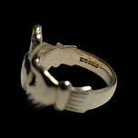 Large 9K Yellow Gold Scottish / Irish Claddagh Ring Size 6 1/4