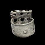 Anne-Marie Chagnon Pewter Adjustable Square Modernist Open Work Ring