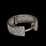 10K White Gold Spotted / Textured Huggy Hoop Earrings by SCJ