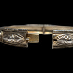 Ornate Sterling Silver & Turquoise Cabochon Cuff Bracelet