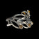 Modernist Abstract Sterling Silver & Tiger's Eye Leaf Cuff Bracelet Mexico