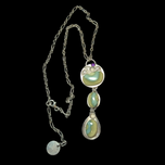 Sterling Silver & Green Lace Onyx & Amethyst Necklace