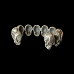 Heavy Sterling Silver Skull Cuff Bracelet