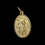 10K Yellow Gold Golf Charm / Pendant