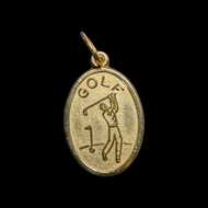 10K Yellow Gold Golf Charm / Pendant